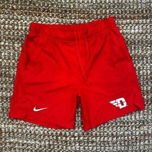 Nike Dayton Flyers Athletic Workout Gym Shorts (Medium) Red Dri-Fit